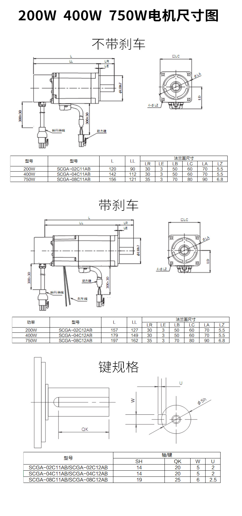 拓達伺服電機尺寸圖